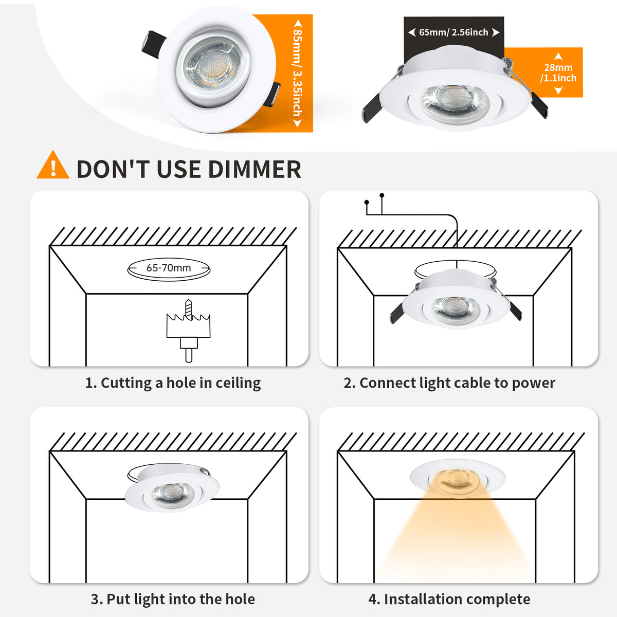 5.5W Dimmable Downlights
