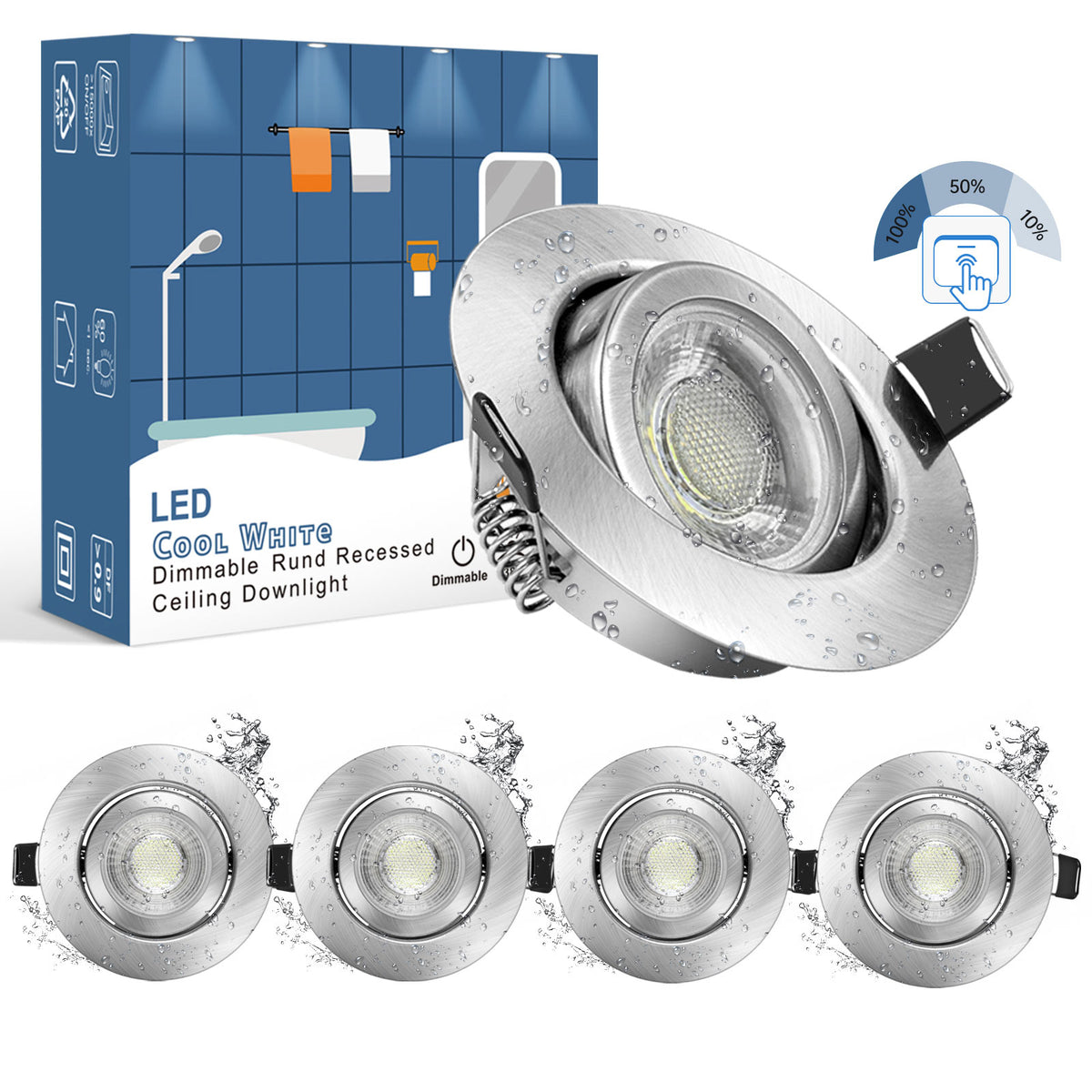 7W 6000K 3-Step-Dim Downlights