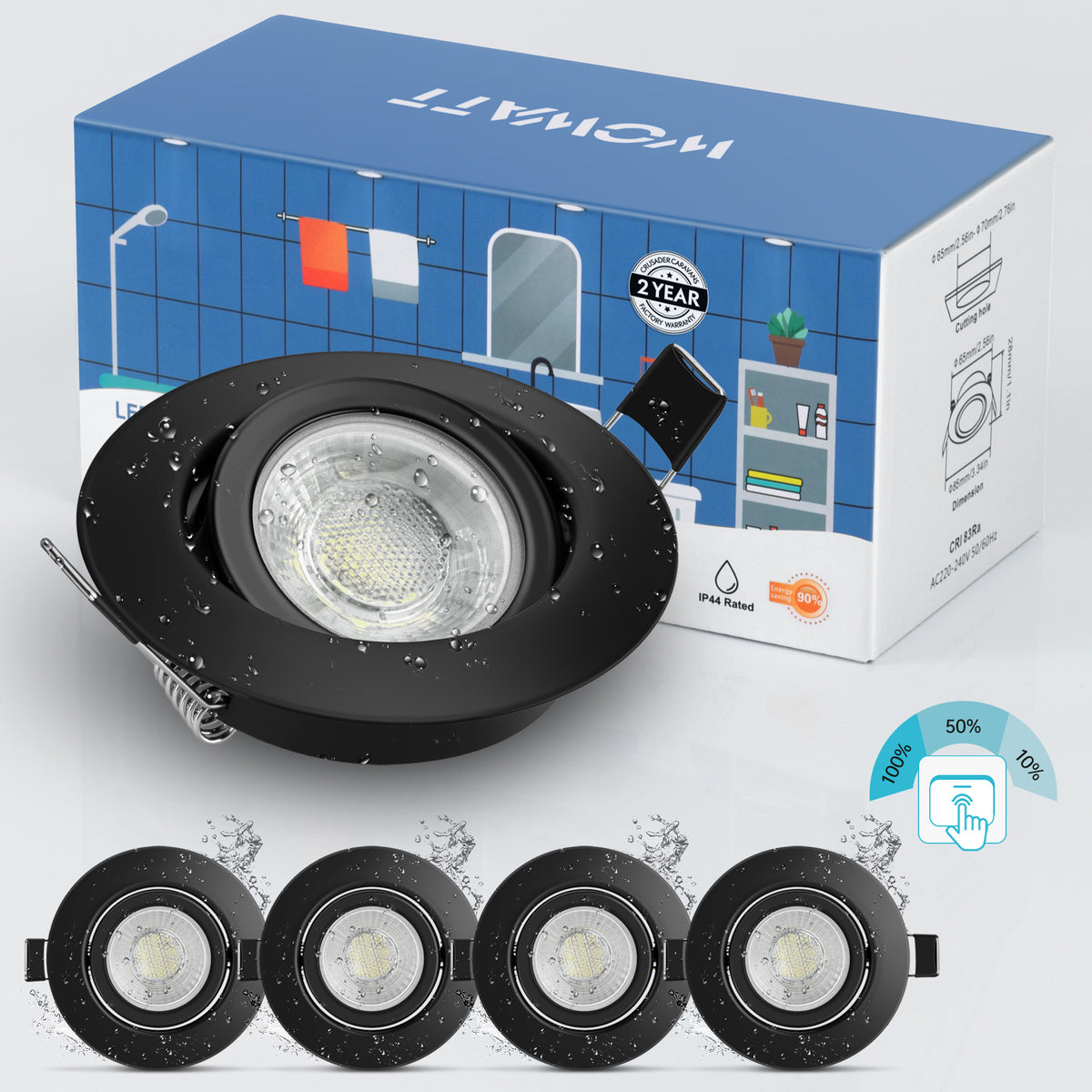7W 6000K 3-Step-Dim Downlights