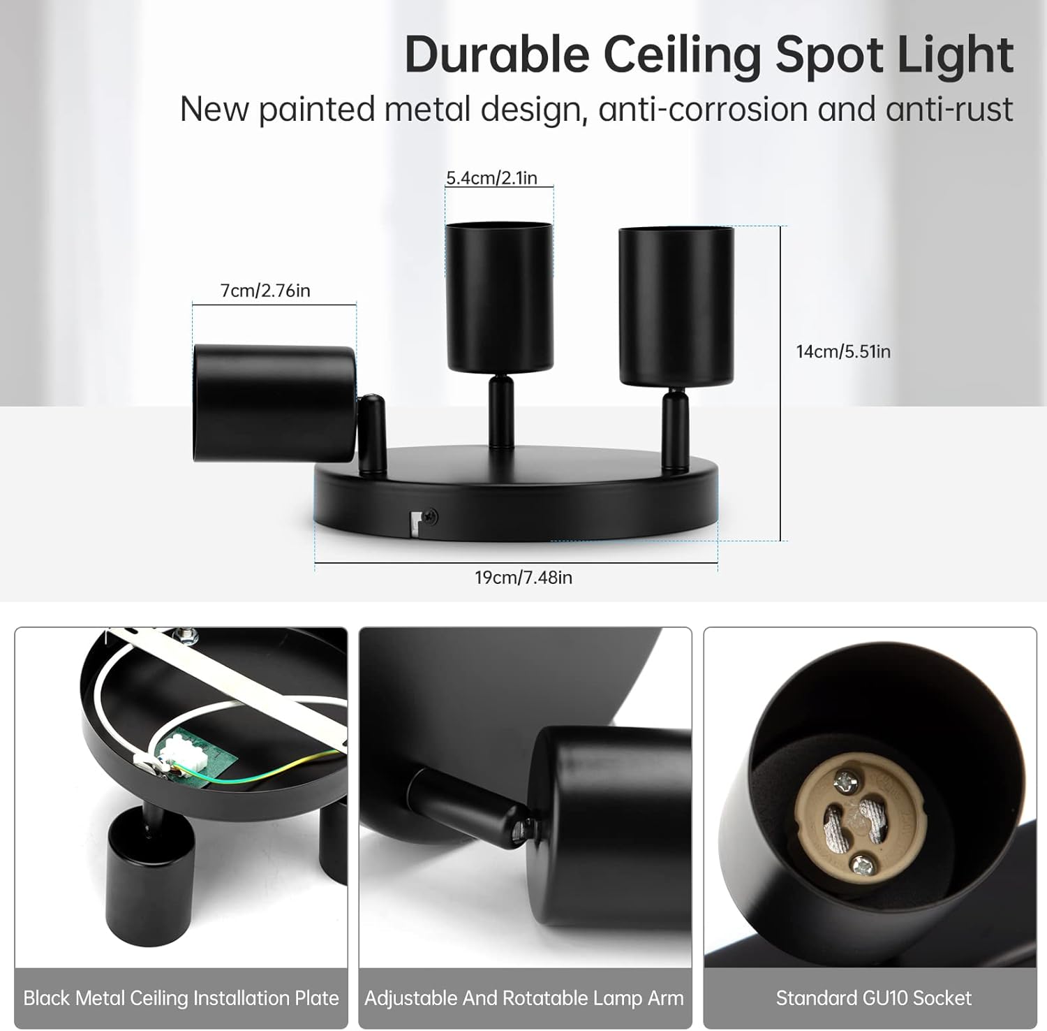Ceiling Spotlights 3 Ways Round