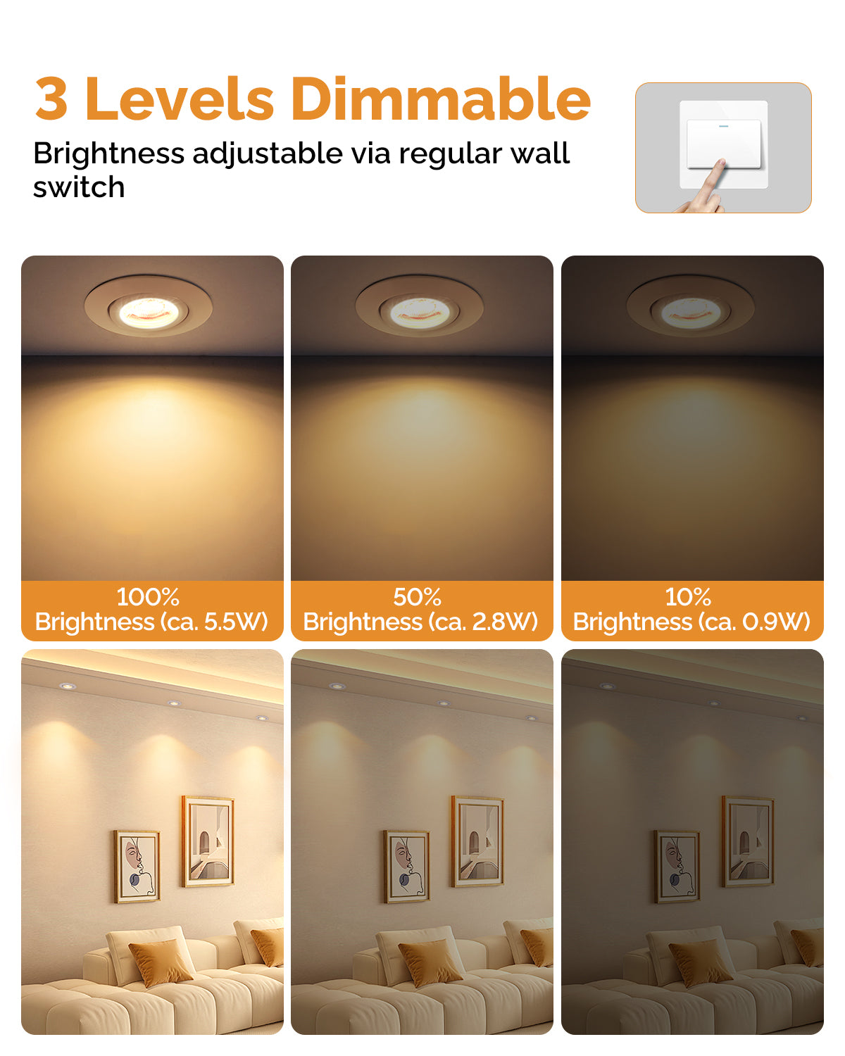 5.5W 3-Step-Dim Downlights