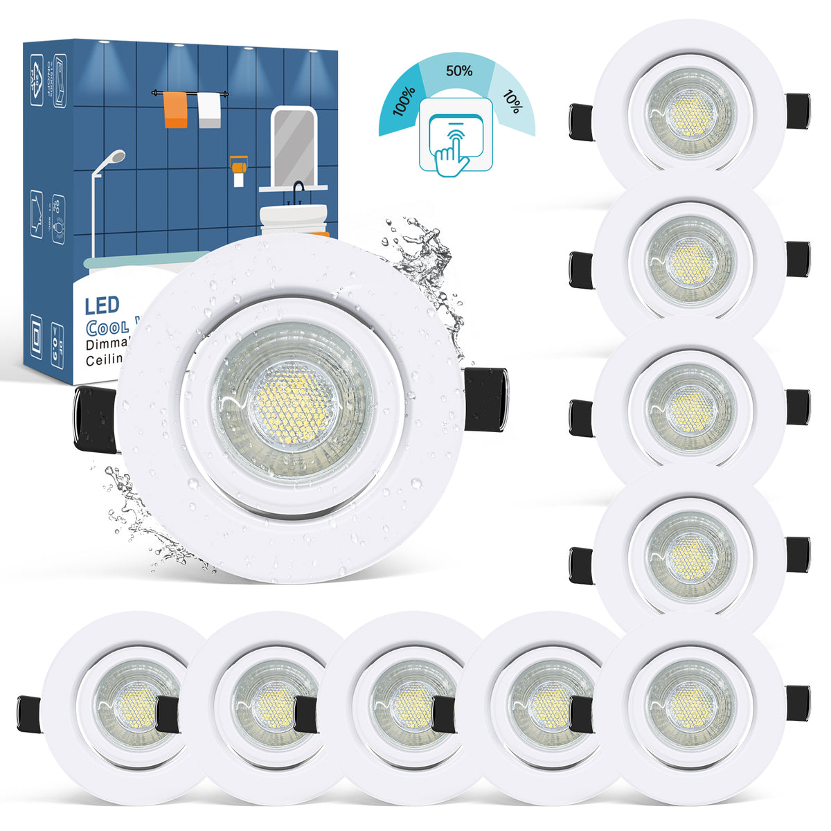 7W 6000K 3-Step-Dim Downlights