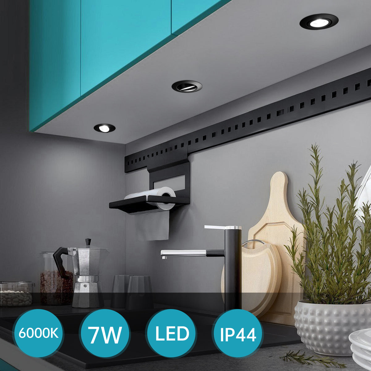 7W 6000K 3-Step-Dim Downlights