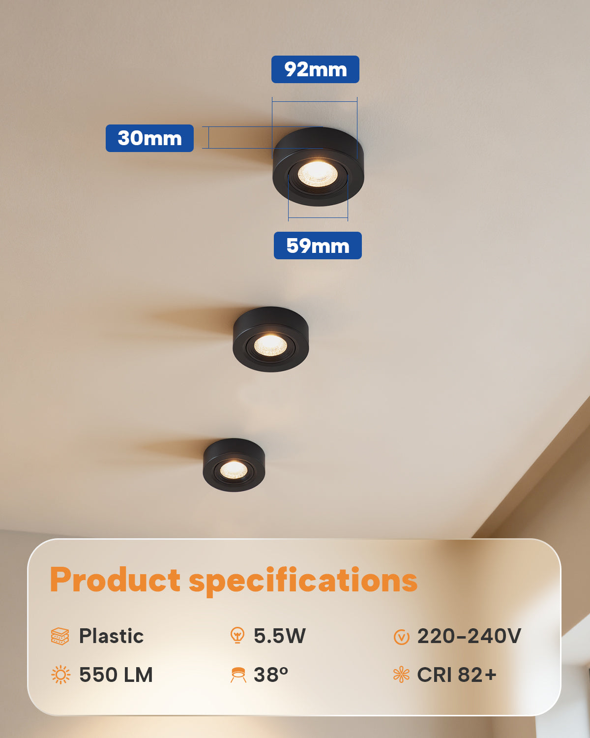 3CCT Surface Mounted Downlights