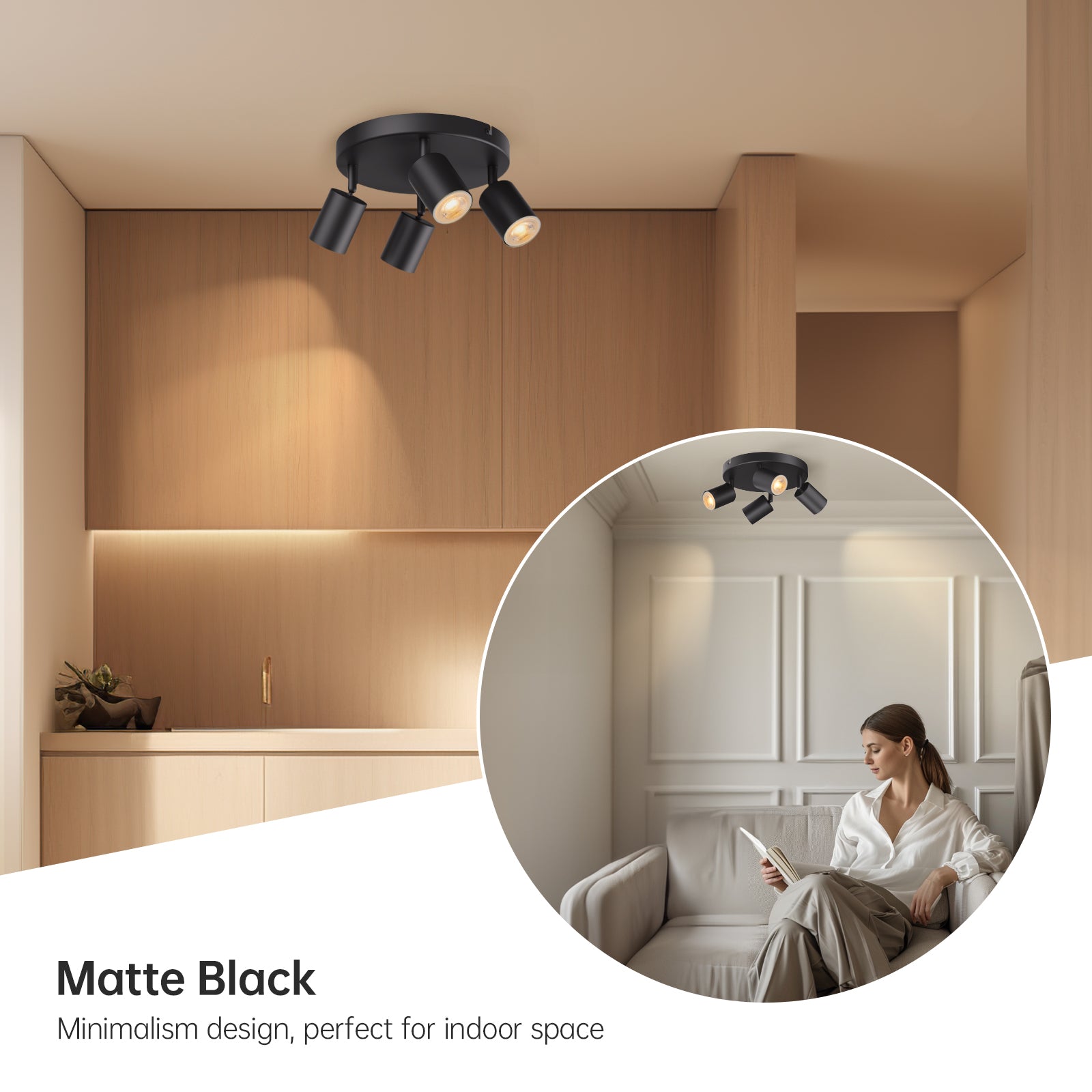 Ceiling Spotlights 4 Ways Round