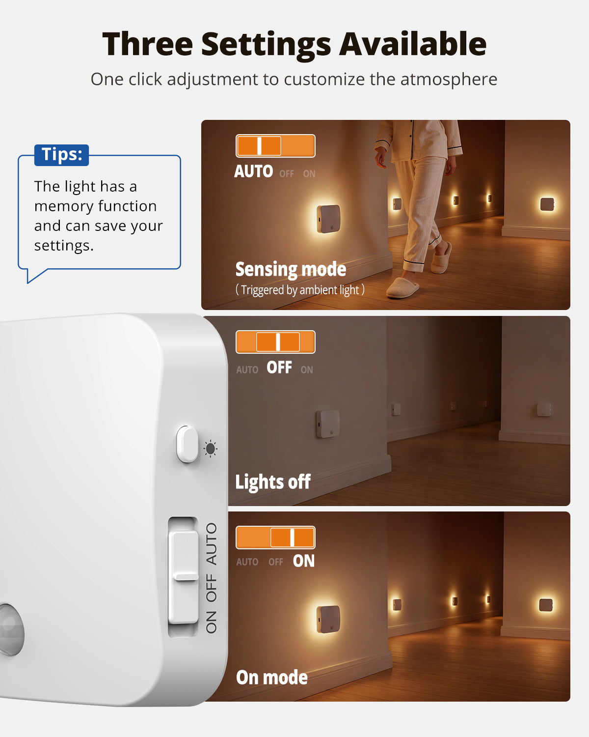 Backlit Sensor Night Light Amber
