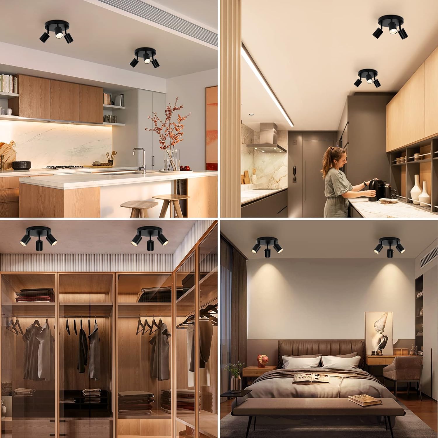 Ceiling Spotlights 3 Ways Round